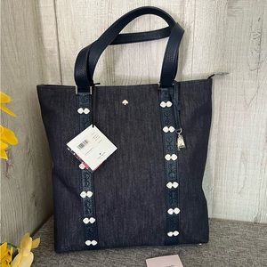 Kate Spade Dark Blue and White Tote
